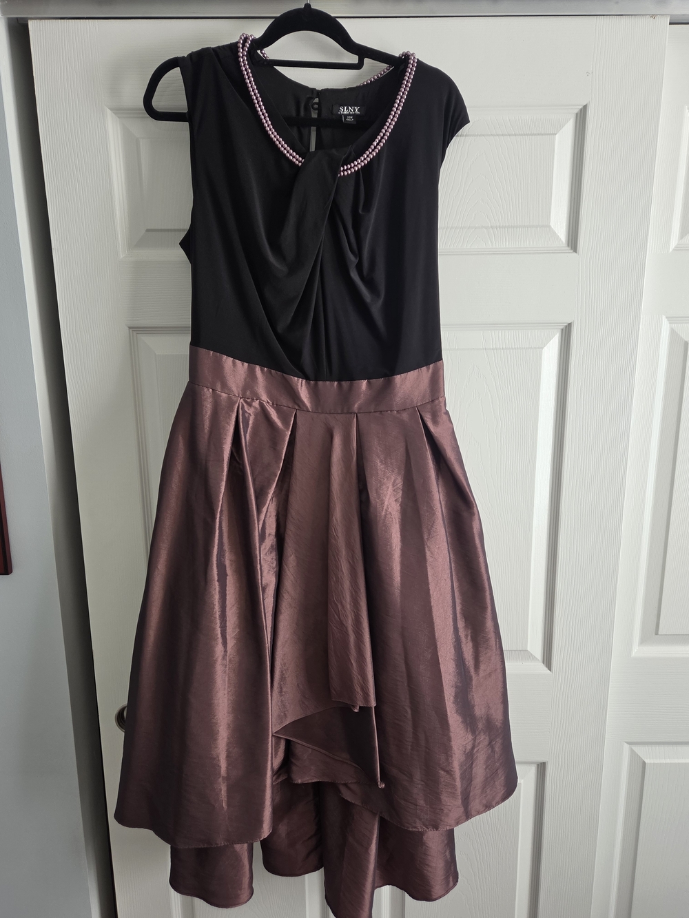 SLNY Womens Black And Mauve Cocktail Dress 20w